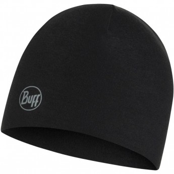 Тонкая теплая спортивная шапка BUFF HAT THERMONET SOLID BLACK